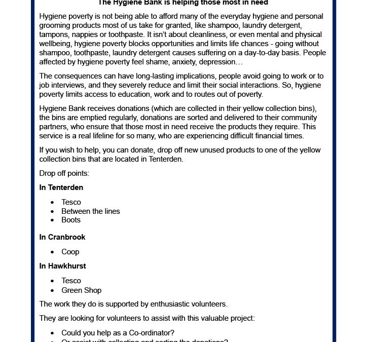 Tenterden Hygiene Bank